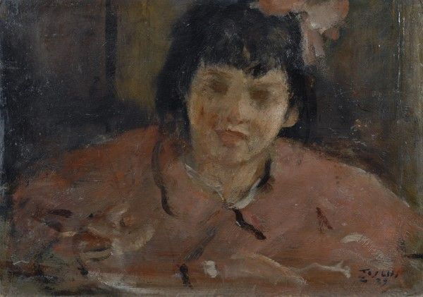 Ermanno Toschi : Ritratto  (1929)  - Olio su cartone - Asta Antiquariato - I - Galleria Pananti Casa d'Aste