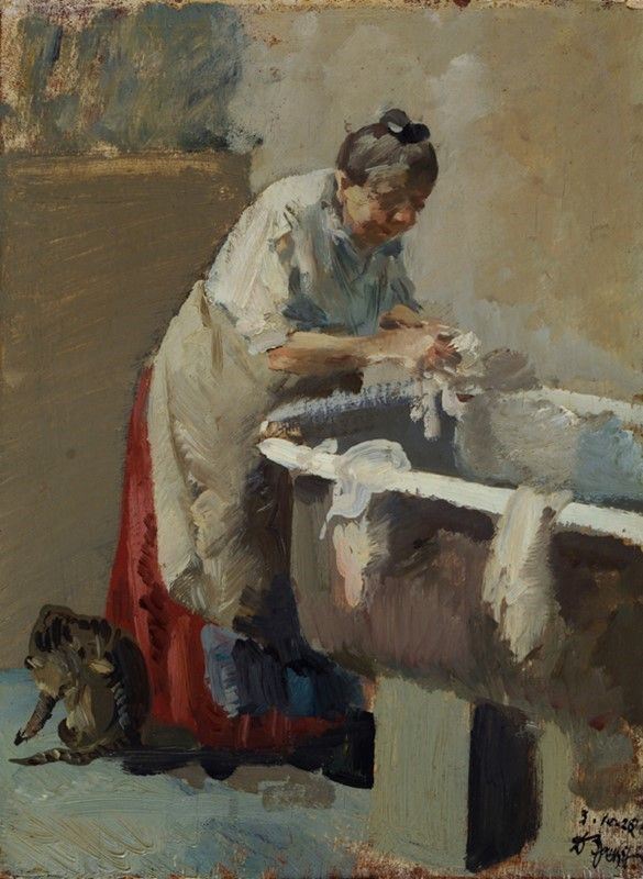 Anonimo, XX Sec. - Anonimo, La zia, olio su compensato, 1928