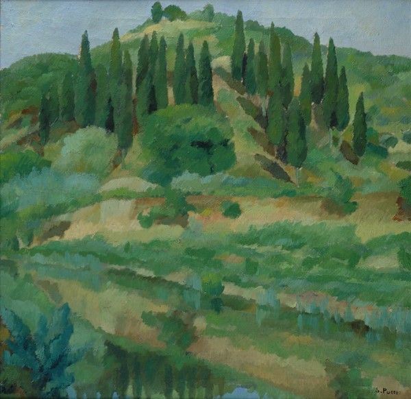 Silvio Pucci - Paesaggio, olio su tela
