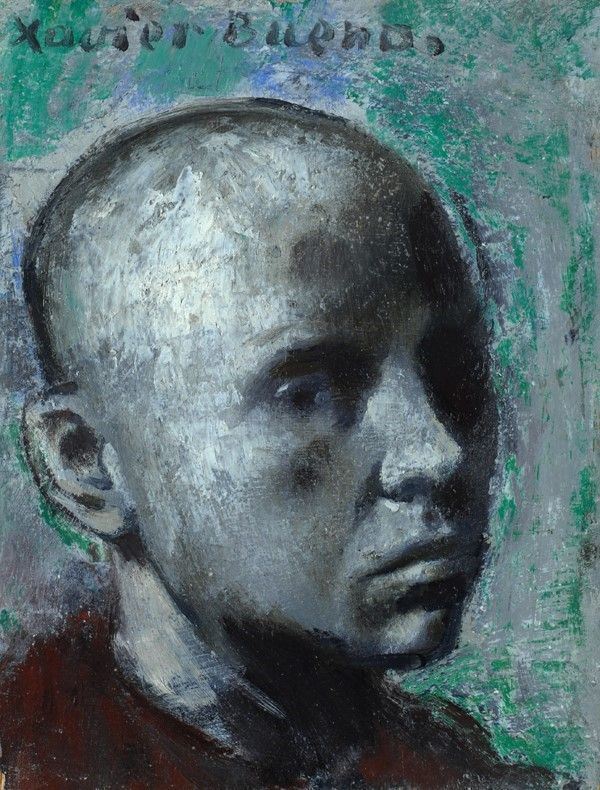 Xavier Bueno : Autoritratto  ((1957))  - Olio su tavola - Auction Antiquariato - I - Galleria Pananti Casa d'Aste