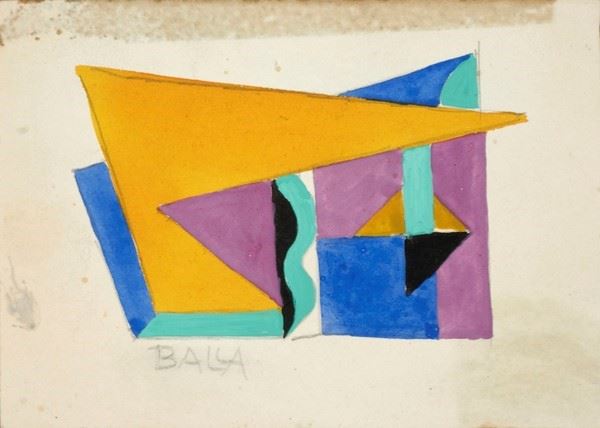 Giacomo Balla : Forme mio istante - studio  ((1928))  - Tempera su carta - Auction Antiquariato - I - Galleria Pananti Casa d'Aste
