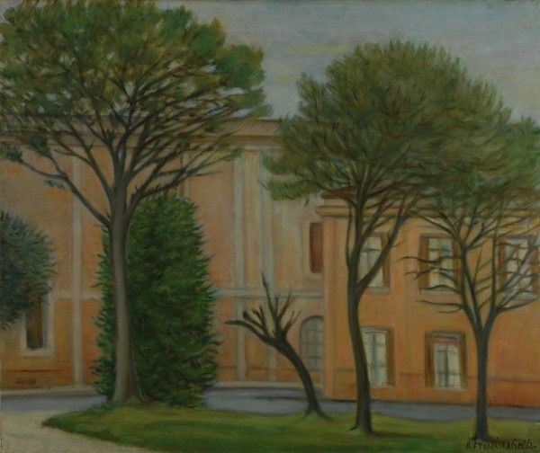 Riccardo Francalancia - Giardino romano, olio su tela