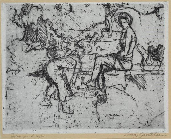 Luigi Bartolini : Visione tra le rupi  (1936)  - Acquaforte - Auction Antiquariato - I - Galleria Pananti Casa d'Aste