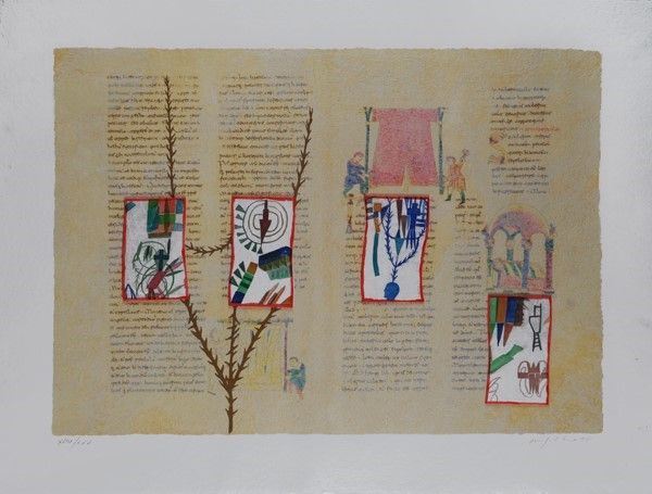 Mimmo Paladino : Rabanus Maurus de Universo  - Serigrafia materica - Auction Antiquariato - I - Galleria Pananti Casa d'Aste