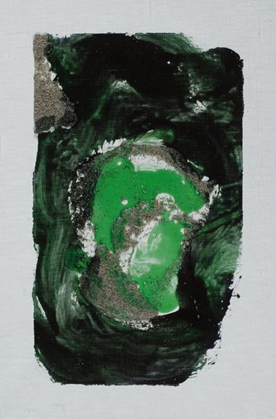 Senza titolo (1990-1995), smalti e sabbia su tela