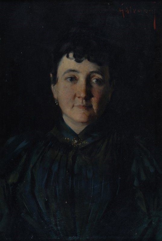 Ugo Galvagni : Ritratto di signora  - Olio su tela - Auction Antiquariato - I - Galleria Pananti Casa d'Aste