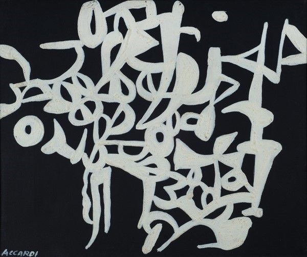 Carla Accardi : Piccolo negativo  (1955)  - Tempera alla caseina su tela - Auction Antiquariato - I - Galleria Pananti Casa d'Aste