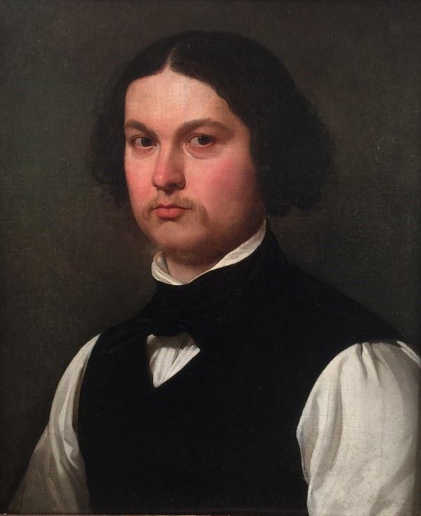 Luigi Mussini : Ritratto di Ulisse Forni  (1842)  - Olio su tela - Asta Antiquariato - I - Galleria Pananti Casa d'Aste