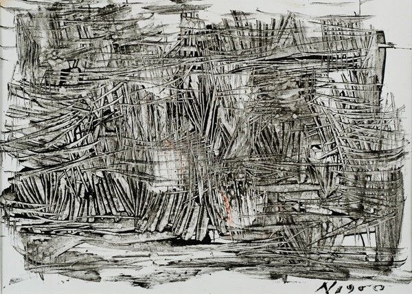 Mario Nigro : Senza titolo  - Inchiostro tipografico su cartoncino - Auction Antiquariato - I - Galleria Pananti Casa d'Aste