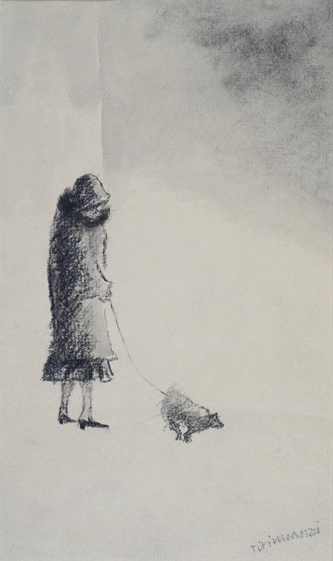 Nino Tirinnanzi - Donna con cagnolino