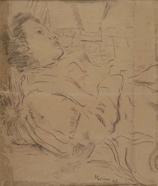 Marino Marini : Figura sdraiata  - Matita su carta - Auction Arte Moderna e Contemporanea - II - Galleria Pananti Casa d'Aste
