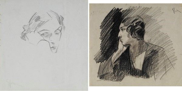 Enrico Sacchetti - Volto di donna; Ritratto di donna