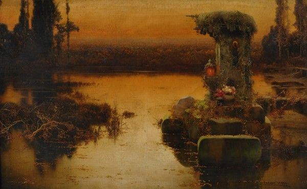 Enrique Serra Auqu&#233; - Laguna pontina al tramonto
