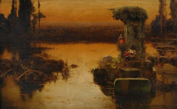 Enrique Serra Auqu&#233; - Laguna pontina al tramonto