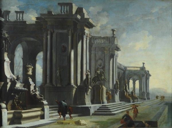 Giovanni Paolo Panini - Capriccio architettonico con figure