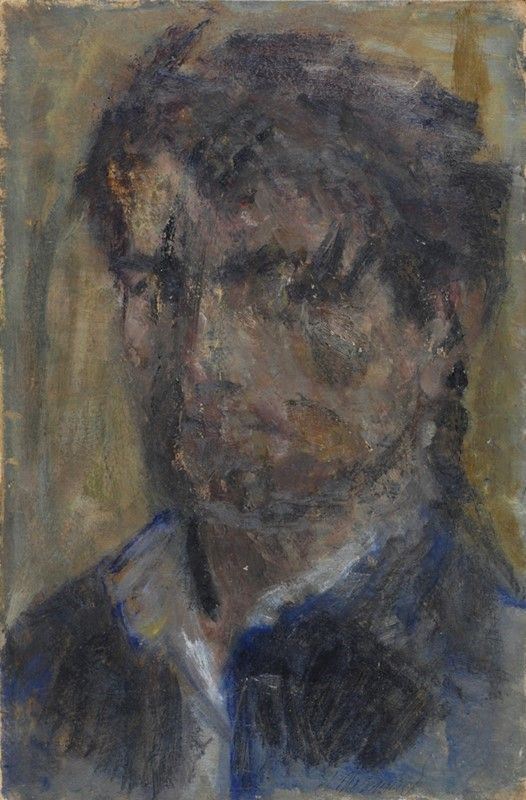 Mario Marcucci : Autoritratto  - Olio su carta - Auction Antiquariato - I - Galleria Pananti Casa d'Aste
