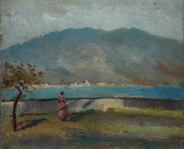 Giulio Fortunato Faini - Paesaggio con figura