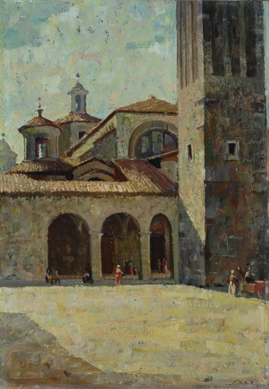 Giulio Salti : Duomo di Rieti  - Auction AUTHORS OF XIX AND XX CENTURY - Galleria Pananti Casa d'Aste