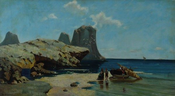 Vincenzo Cabianca - Figure sulla Spiaggia
