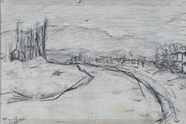 Ottone Rosai - Paesaggio con Fiume