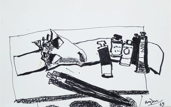 Henri Hayden : Natura morta  (1969)  - Inchiostro su carta - Asta Antiquariato - I - Galleria Pananti Casa d'Aste