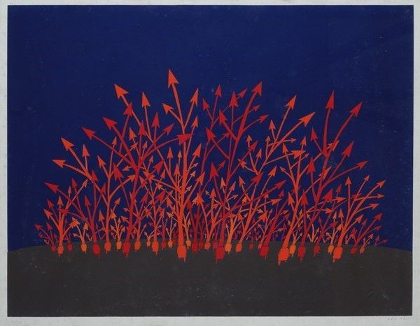 Jean Michel Folon : Senza titolo  - Litografia - Asta Antiquariato - I - Galleria Pananti Casa d'Aste