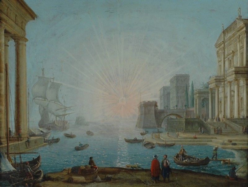Attr. a Jean-baptiste Lallemand, XVIII Sec. - Veduta di Porto