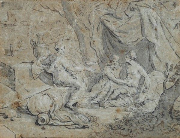 Scuola Veneta, XVIII sec. - Giove e Antiope