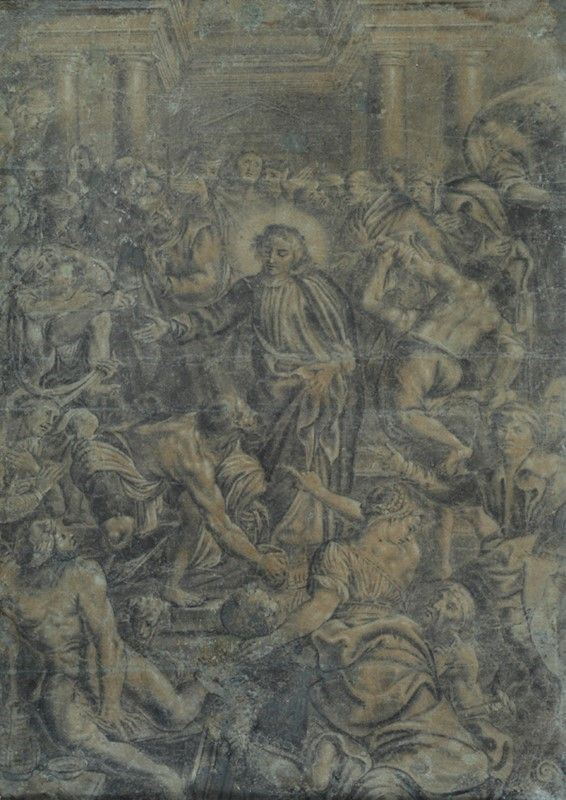 Scuola Italia Settentrionale, inizi XVII sec. - Cristo al tempio