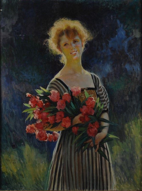 Aldo Severi - Donna con fiori