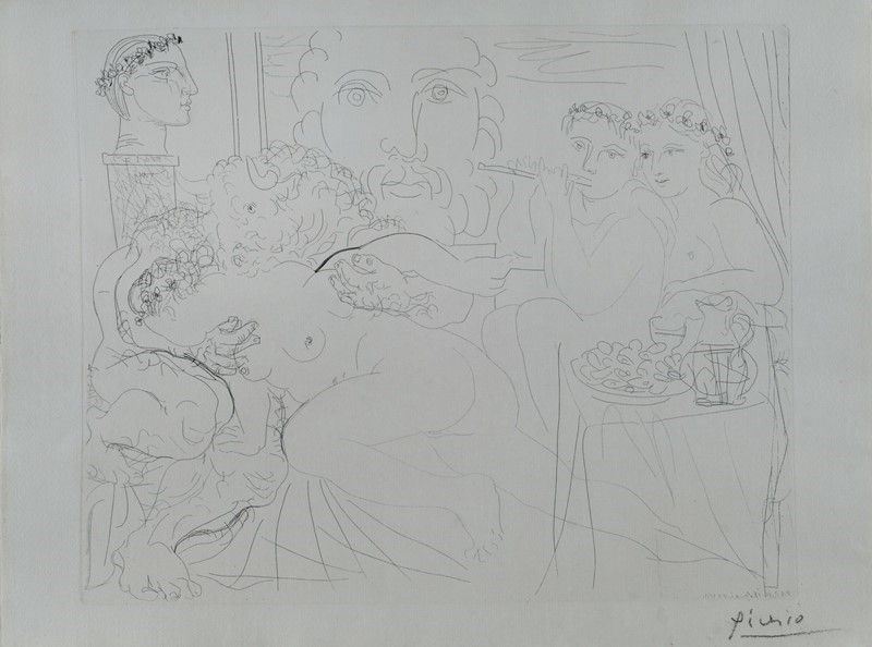 Pablo Picasso - Minotaure Caressant Une Femme