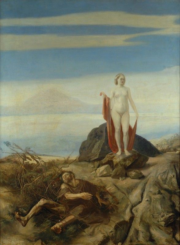 Pietro Annigoni : La tentazione di Sant'Antonio  - Olio su tela - Auction Arte Moderna e Contemporanea - II - Galleria Pananti Casa d'Aste
