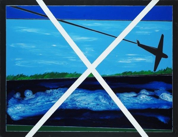 Franco Angeli : Ricordo con grande cancellazione  (1980)  - Tecnica mista su tela - Auction Arte Moderna e Contemporanea - Galleria Pananti Casa d'Aste