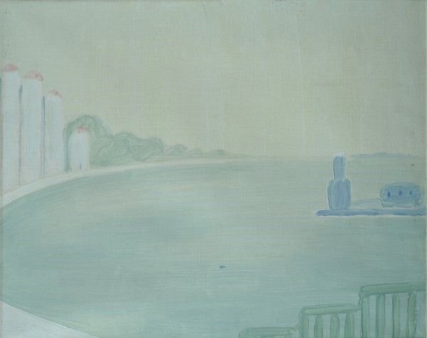 Virgilio Guidi : Bacino di San Marco  (1969)  - Olio su tela - Asta Antiquariato - I - Galleria Pananti Casa d'Aste