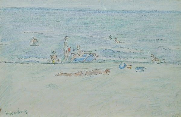 Moses Levy - Spiaggia con Bagnanti