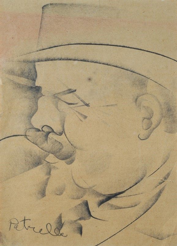 Vittorio Petrella da Bologna : Testa di uomo  - Carboncino su carta - Auction Antiquariato - I - Galleria Pananti Casa d'Aste