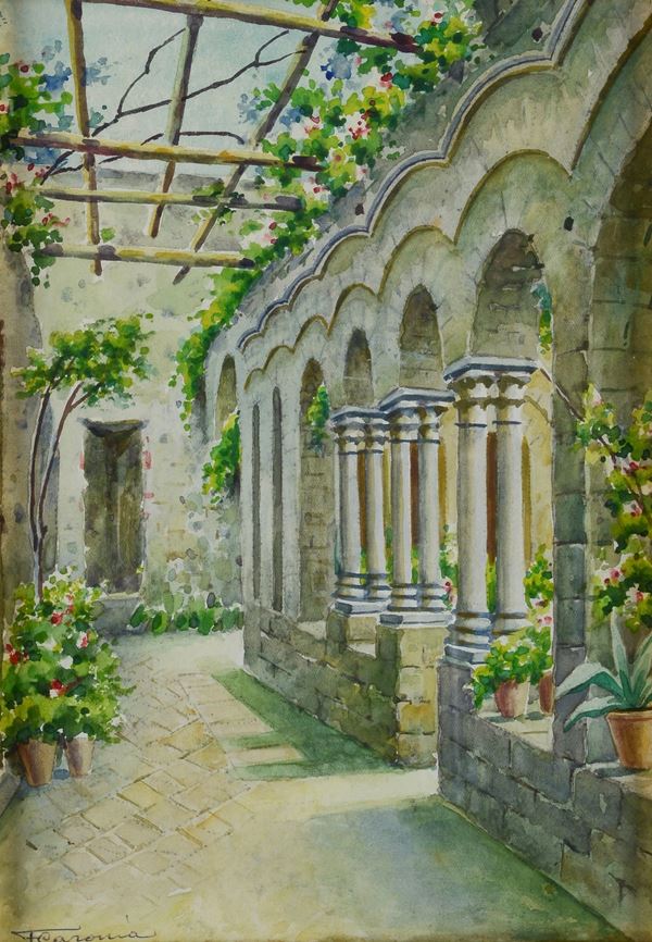 Ferdinando Caronia - Court with pergola