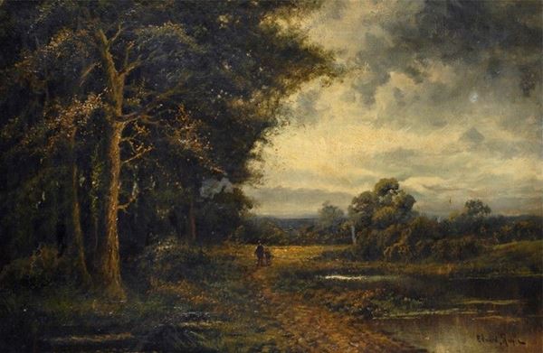 Anonimo, XIX sec. - Paesaggio con figure