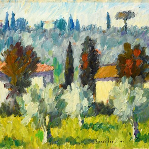Dino Migliorini - Paesaggio con case