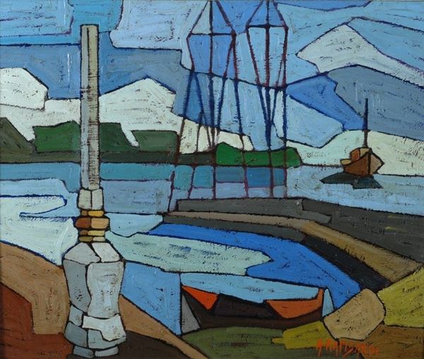 Alfio Rapisardi : Natura morta con marina  - Olio su faesite - Auction AUTORI DEL XX SEC - Galleria Pananti Casa d'Aste