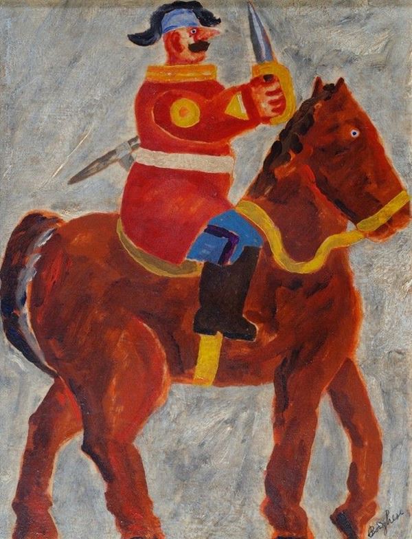 Franz Borghese : Generale a cavallo  - Olio su tela - Auction Arte Moderna e Contemporanea - Galleria Pananti Casa d'Aste