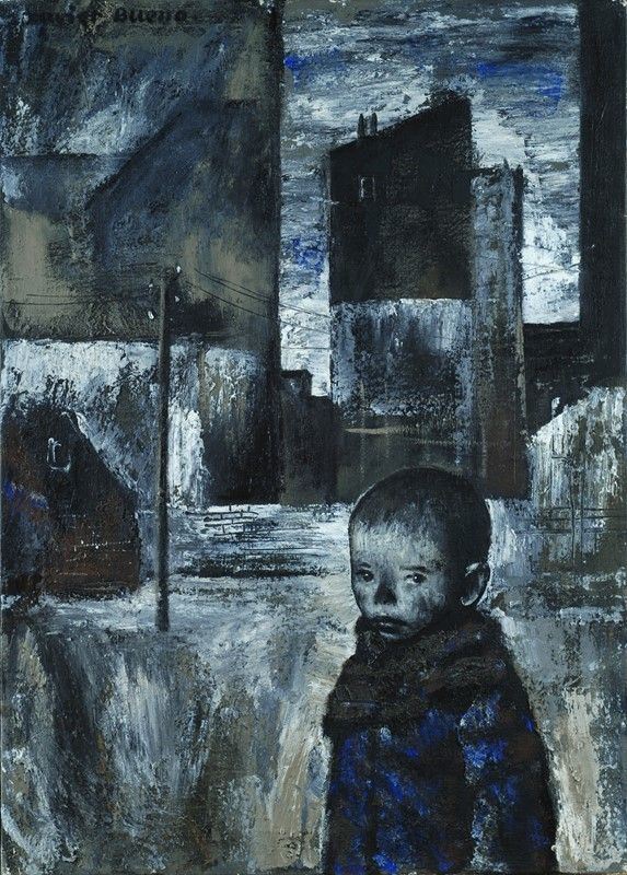 Xavier Bueno : Ragazzo di periferia  (1958)  - Olio su tela - Asta Arte Moderna e Contemporanea - Galleria Pananti Casa d'Aste
