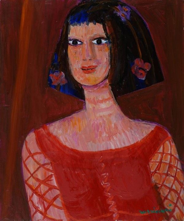 Bruno Cassinari : Caterina  (1988)  - Olio su tela - Auction Arte Moderna e Contemporanea - II - Galleria Pananti Casa d'Aste