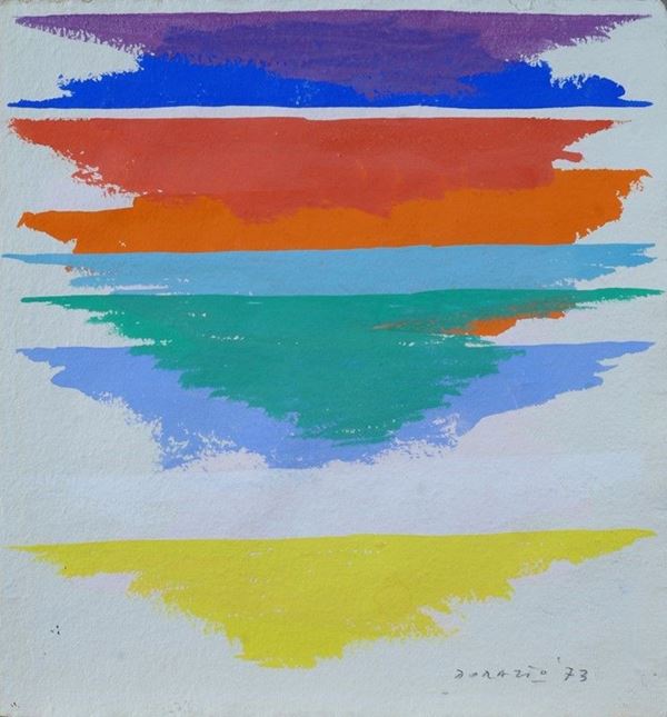 Piero Dorazio : Forme  (1973)  - Tempera su carta - Asta Arte Moderna e Contemporanea - Galleria Pananti Casa d'Aste