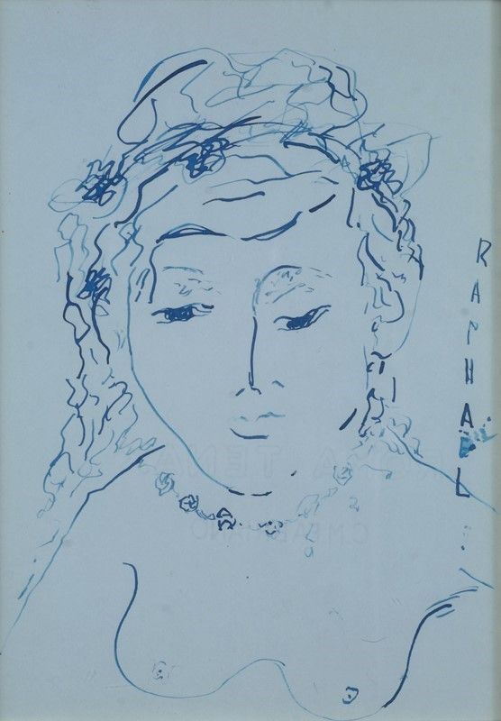 Antoinette Raphael Mafai,Antonietta Rapha&#235;l Mafai : Figura  - Inchiostro su carta - Auction Arte Moderna e Contemporanea - Galleria Pananti Casa d'Aste