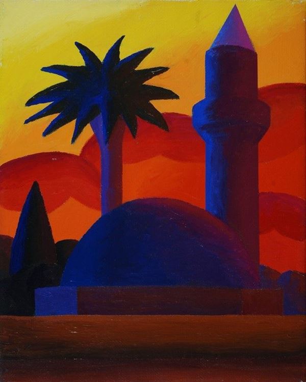 Minareto  (1991)  - Olio su tela - Auction Arte Moderna e Contemporanea - II - Galleria Pananti Casa d'Aste