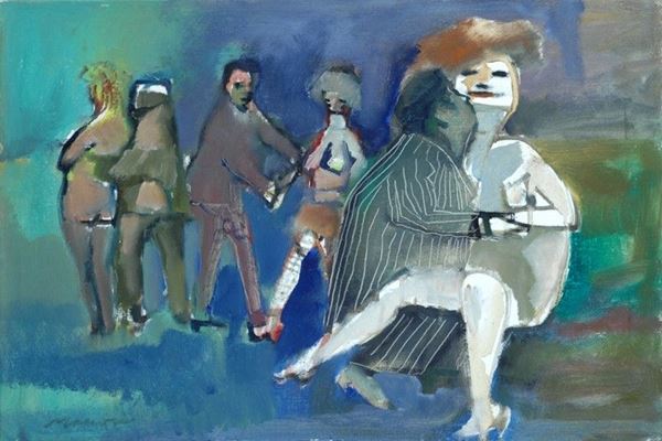Mino Maccari : Senza titolo  (1965)  - Olio su cartone telato - Auction Arte Moderna e Contemporanea - Galleria Pananti Casa d'Aste