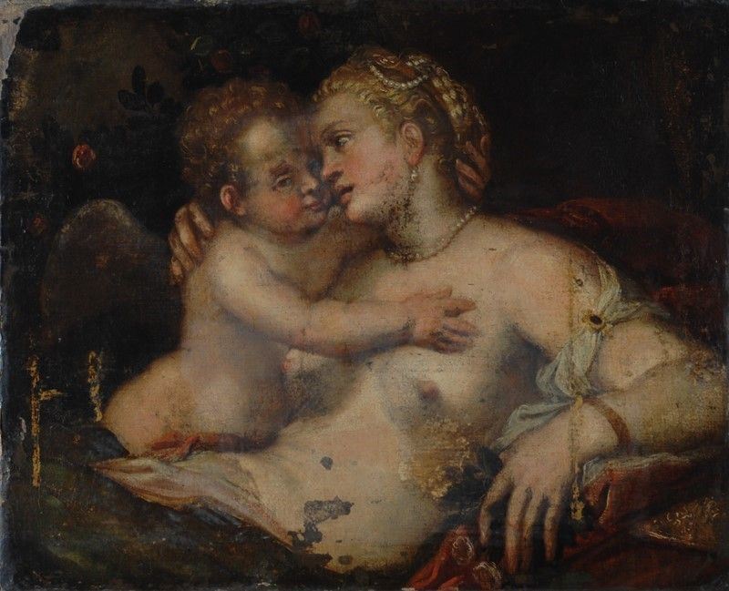Scuola Veneta, Seconda Metà XVI Sec. - Venere e Amore