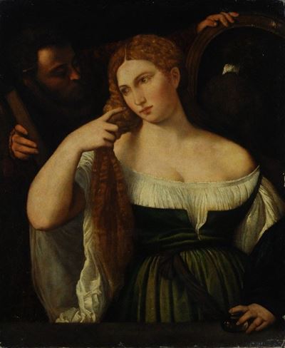 Donna con Specchio (da Tiziano)