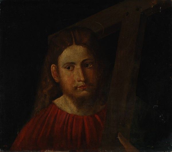 Scuola Veneta, XVI sec. : Cristo portacroce  - Olio su tela - Asta Antiquariato, Gioielli - I - Galleria Pananti Casa d'Aste